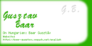 gusztav baar business card